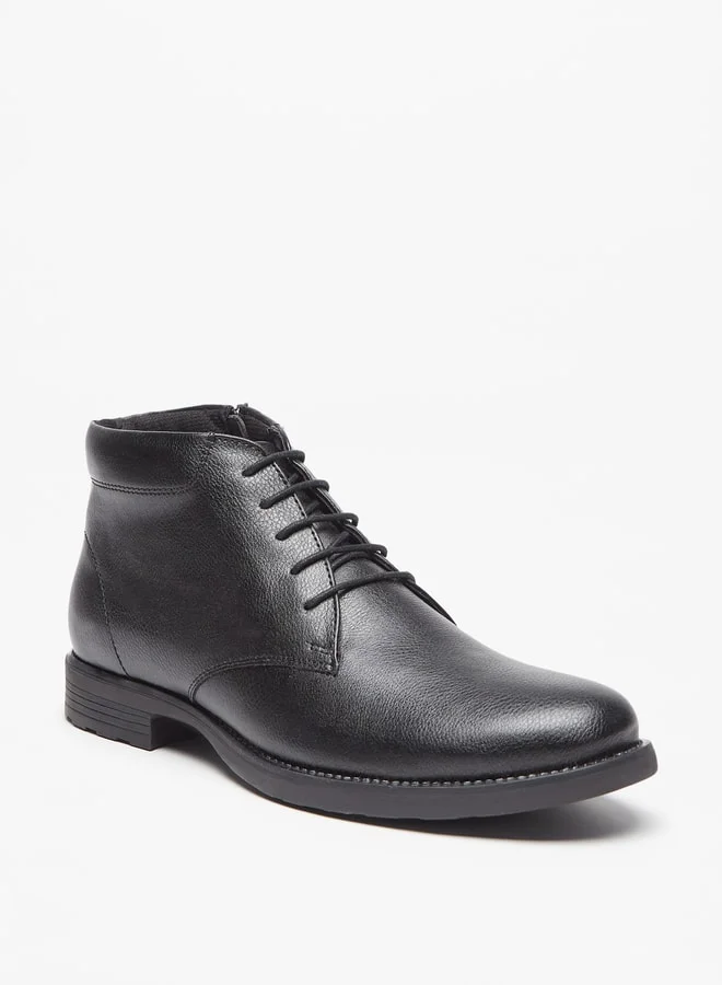 ال بي ال من شو اكسبرس Men Solid Chukka Boots with Zip Closure
