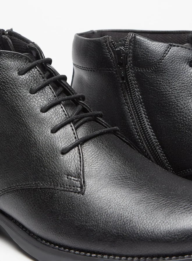 ال بي ال من شو اكسبرس Men Solid Chukka Boots with Zip Closure