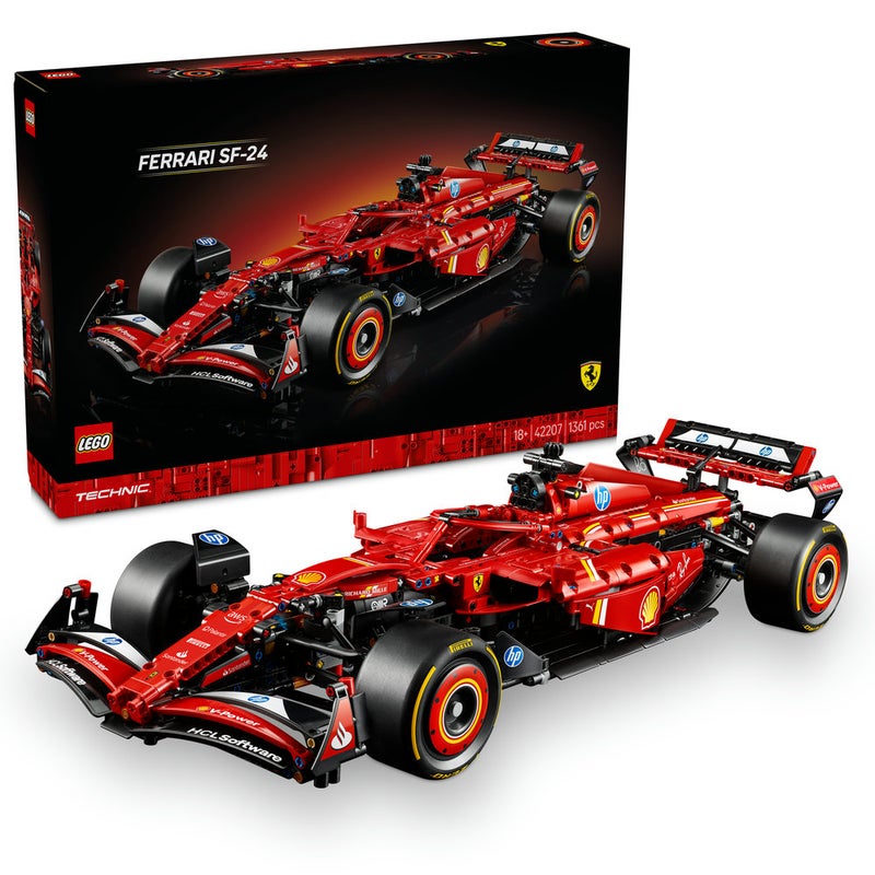 ليغو مجموعة نموذج سيارة Ferrari SF-24 F1 من ليغو® Technic للبالغين، ابنوا مجموعة سيارة سباق خاصة بكم42207 - Image 1