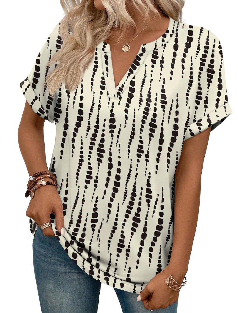 WIHOLL Womens Summer Blouses Dressy Casual 2026 Spring Tops Short Sleeve Tshirts Shirts Trendy Fashion Clothing M - Image 3