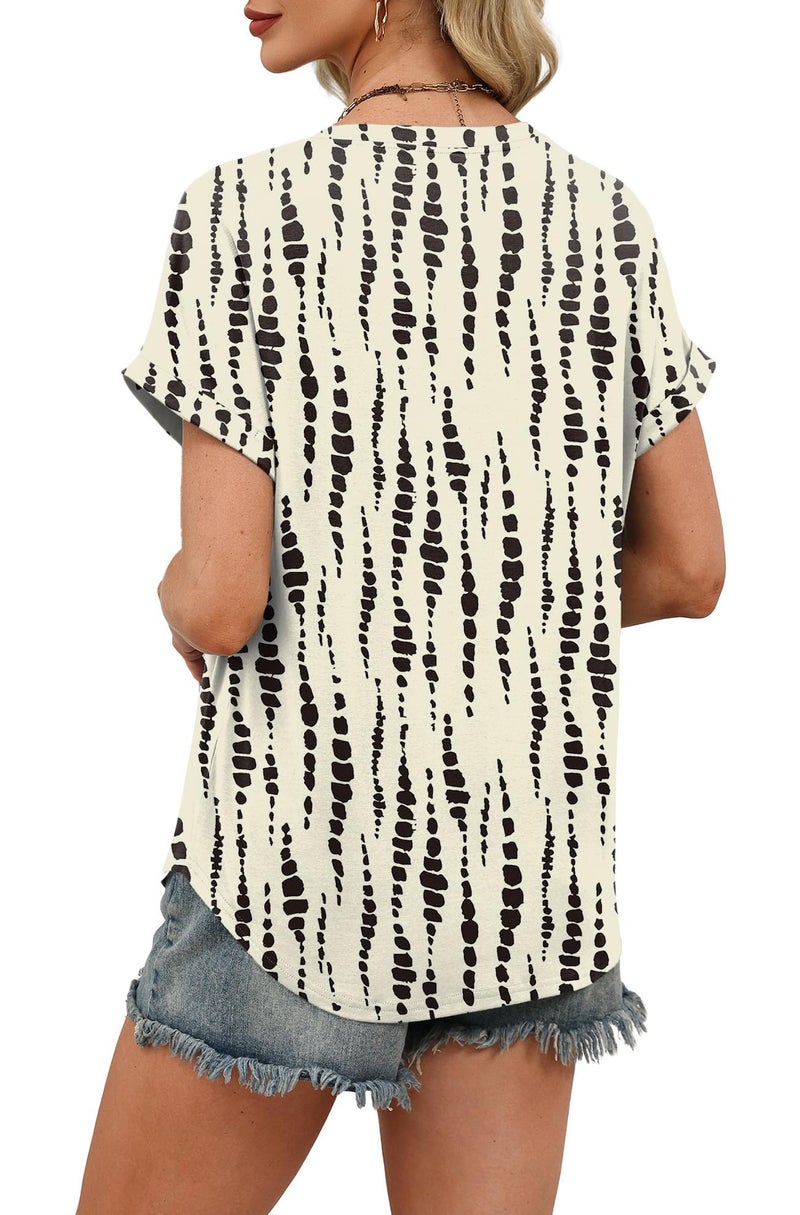 WIHOLL Womens Summer Blouses Dressy Casual 2026 Spring Tops Short Sleeve Tshirts Shirts Trendy Fashion Clothing M - Image 5