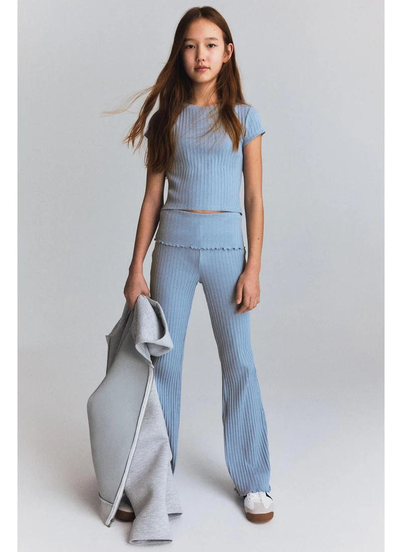 اتش اند ام Flared jersey trousers