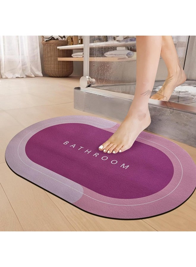 SITTELLA® 2 Pieces (3.5mm) Anti-Skid Water Soaking Oval Bathroom Print Rubber Mat, Water Absorbent Mat (40X60Cm) Pink - Image 1