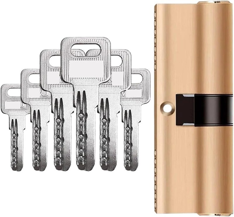 قفل أسطوانة الباب القابل للتعديل من النحاس مقاس 75 مم 32.5 زائد 42.5 مع مفاتيح ممتدة لمكافحة السرقة والأمان - Image 1