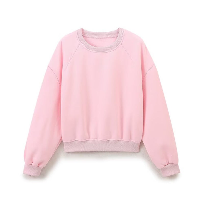 Foreign trade 2024 winter new European and American style womens fashion casual long sleeve flannel sweater straight pants 8417800 Pink pants - Image 2