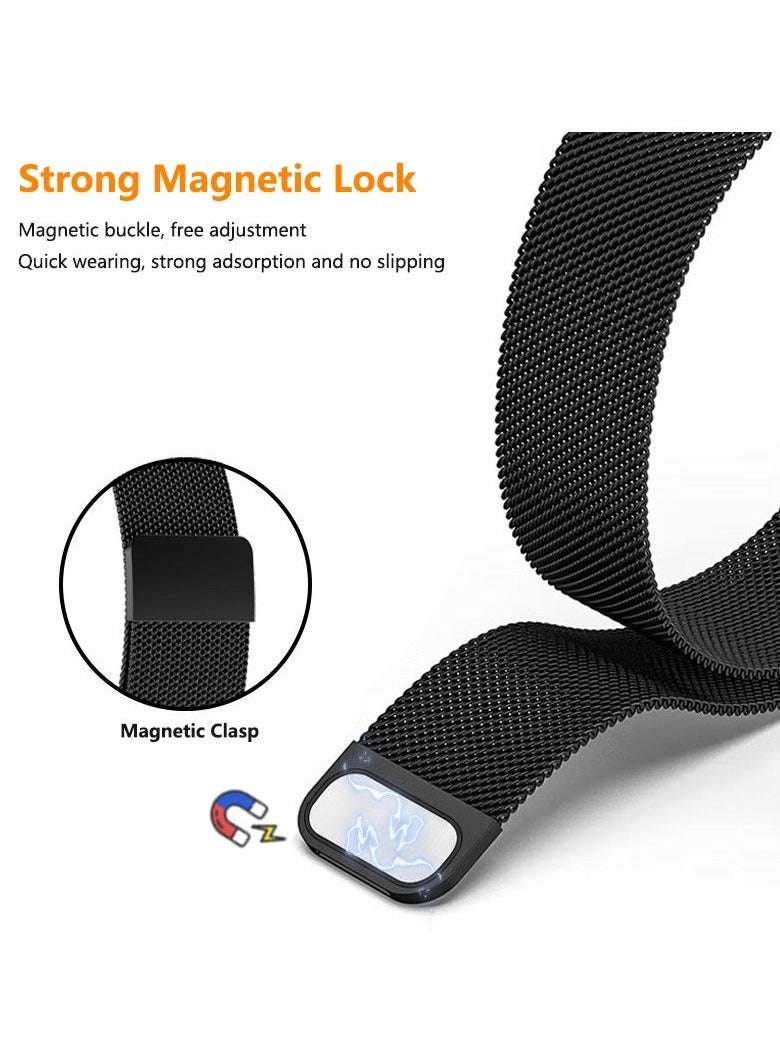 HablTech 2 Pcs Metal Strap Compatible with Huawei Watch Fit 5/Fit 5 Pro/Fit 3/Fit 4/Fit 4 Pro Magnetic Mesh Stainless Milanese Loop Replacement Watch Band Straps - Image 4