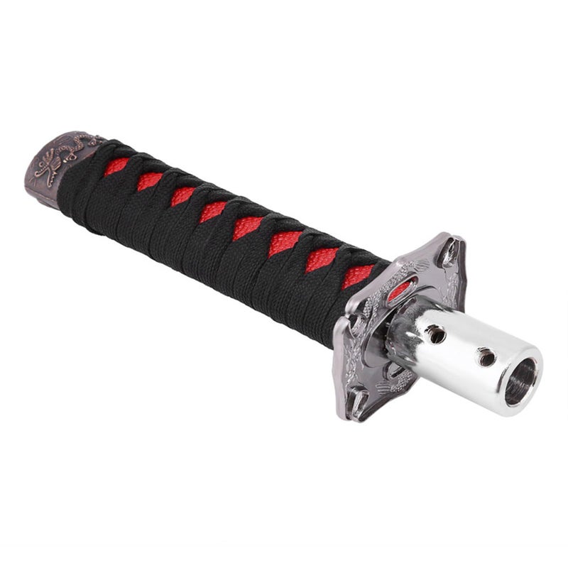 Universal Japanese Katana Car Gear Shift Lever Knob Shifter With Ergonomic Handle For Smooth Driving Red - Image 2