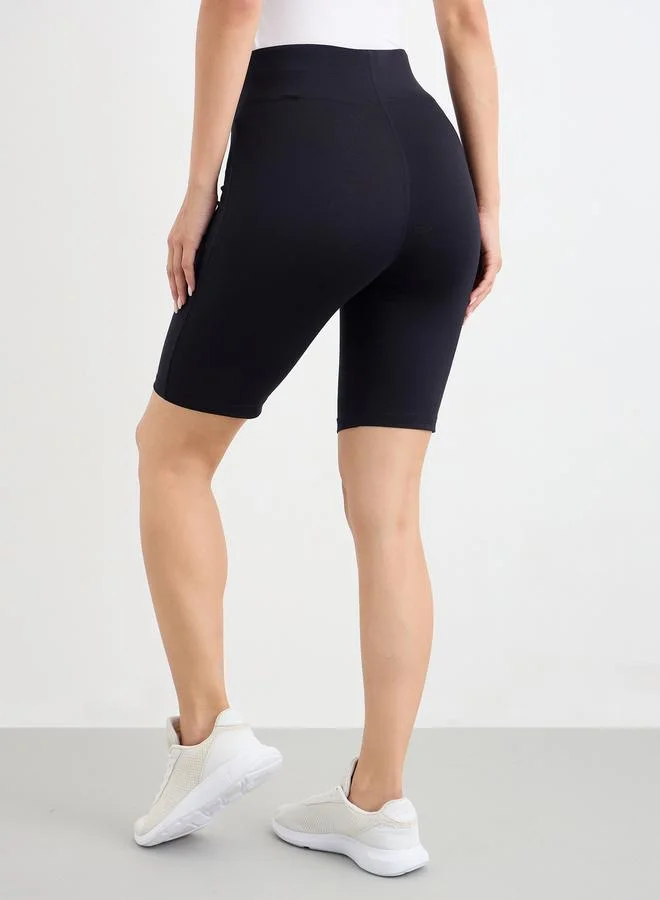Styli Styli Side Slogan Print Cycling Shorts