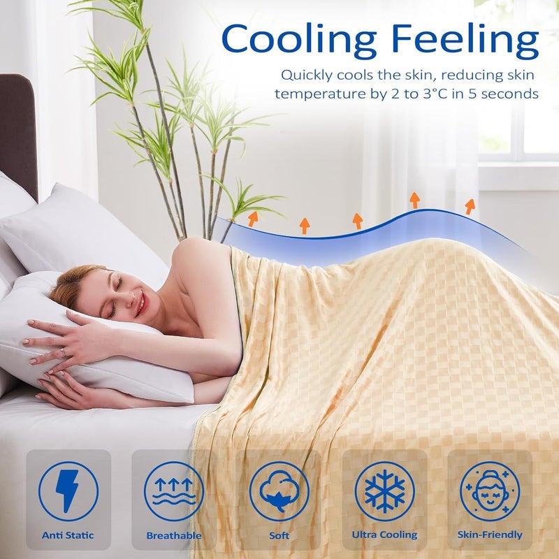 Topcee Cooling Blanket, Summer Cooling Blankets for Hot Sleepers, Arc-Chill Q-Max>0.5 Cool Fiber, Oeko-TEX 100% Certified, Soft, Breathable, Double-Side Bed Throw,Keep Cool for Adults Kids 60"x90" - Image 2