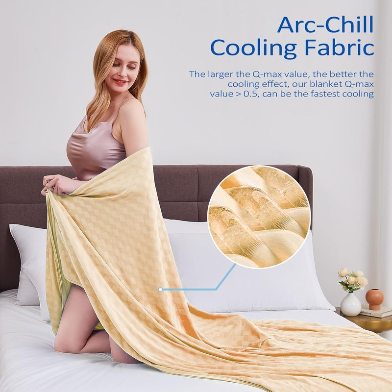Topcee Cooling Blanket, Summer Cooling Blankets for Hot Sleepers, Arc-Chill Q-Max>0.5 Cool Fiber, Oeko-TEX 100% Certified, Soft, Breathable, Double-Side Bed Throw,Keep Cool for Adults Kids 60"x90" - Image 3