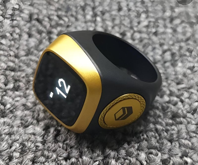 Prayer Reminder Accessory - Unique smart ring equipped with timing alerts, OLED interface, and tactile zikr button to support daily spiritual routines. - Image 1