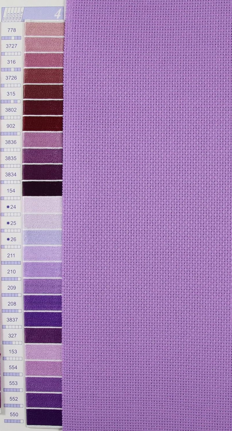 KCS 59" x one Yard (93cmx149cm) 18 Ct Counted Cotton Aida Cloth Cross Stitch Fabric (Lavender) - Image 4