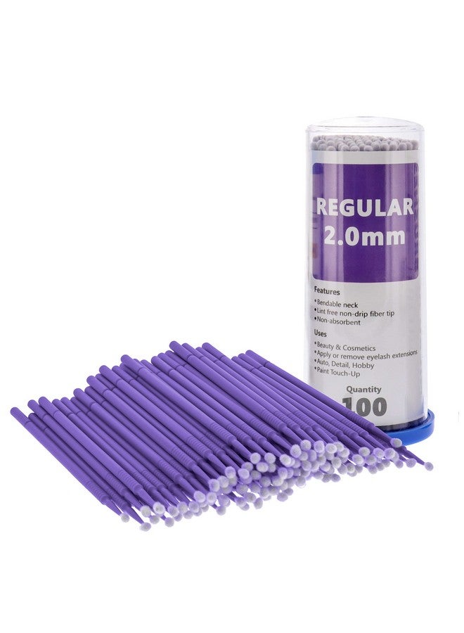TCP Global Eyelash Extension Micro Brushes 100 Medium 2.0 Mm Tip Size Purple Disposable Brush Applicators Apply Makeup Paint Touch Up  - Image 1