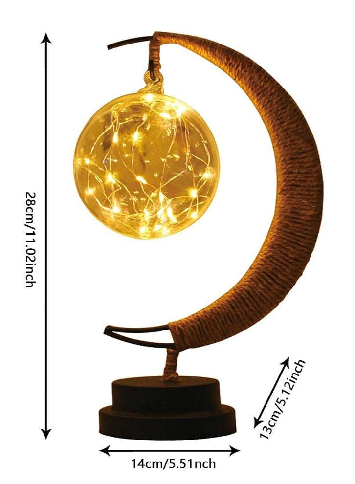 Bdot Hanging Moon Lamp,LED Night Light Decorative | Wrought Iron Night Light Lamp, Hanging Moon Lamp Magic Crescent Night Light, Remembrance Gift, Home Decor - Image 4