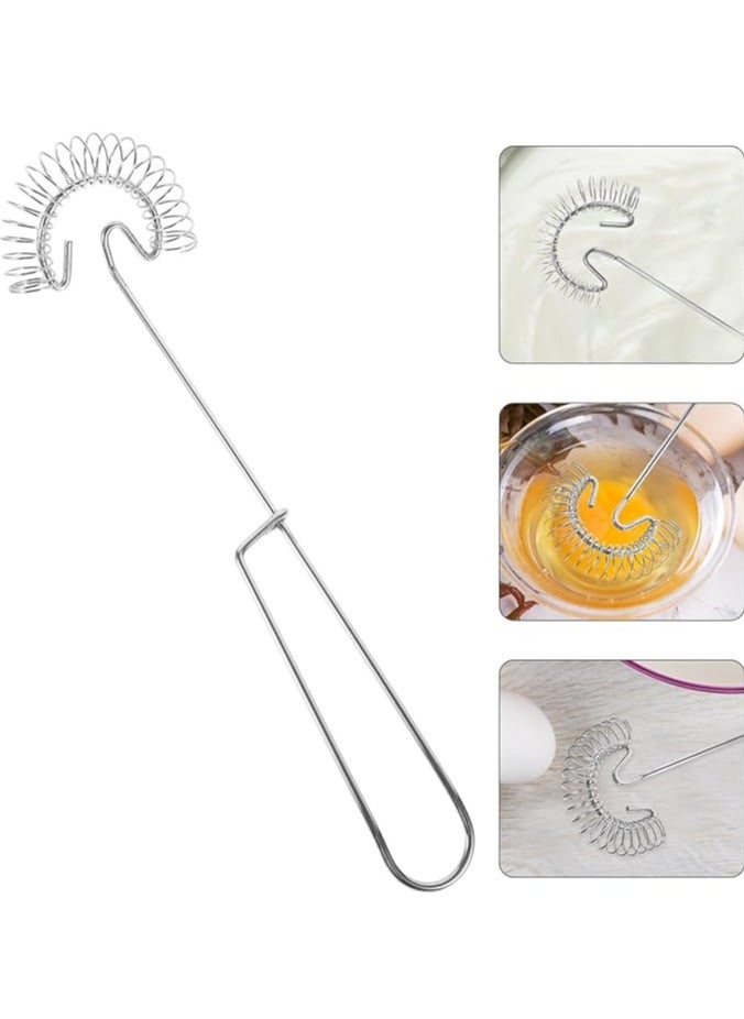 Spaceshoop - Spiral Whisk Egg Mini Whipper Whisk Stainless Steel Egg Whisk Flat Spring Coil Whisk Egg Frother, Milk Sauce and Gravy Whisk Beater Blender Scandinavian Type Whisk - Image 1