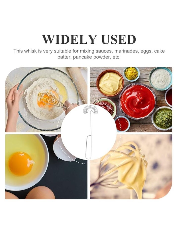 Spaceshoop - Spiral Whisk Egg Mini Whipper Whisk Stainless Steel Egg Whisk Flat Spring Coil Whisk Egg Frother, Milk Sauce and Gravy Whisk Beater Blender Scandinavian Type Whisk - Image 1