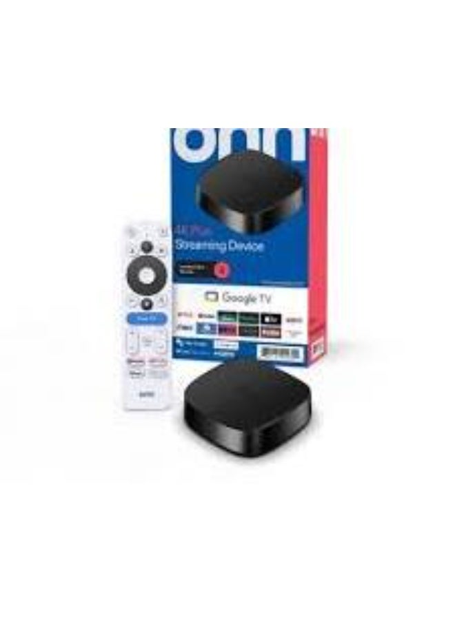 Onn 4K Plus Streaming Device with Google TV – 16GB Storage, 2GB RAM, Wi-Fi 6, Dolby Vision & Dolby Atmos, Voice Remote, 4K UHD - Image 1