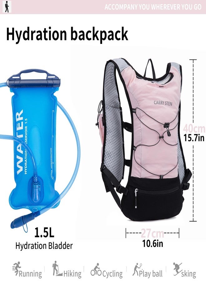 CAREYSTEN CAERY STEN Lightweight Hydration Vest Backpack for Running, Hiking, Cycling, Trail Running - Breathable Mesh, Adjustable Straps, Compact Water Pack Bag for Men & Women(Pink) - Image 3