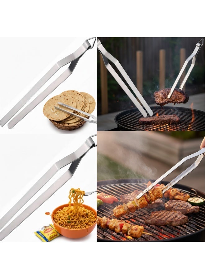 AMM Stainless Steel Roti Tong Chimta – Chapati, Naan & Pita Bread Holder for Gas Stove - Image 2
