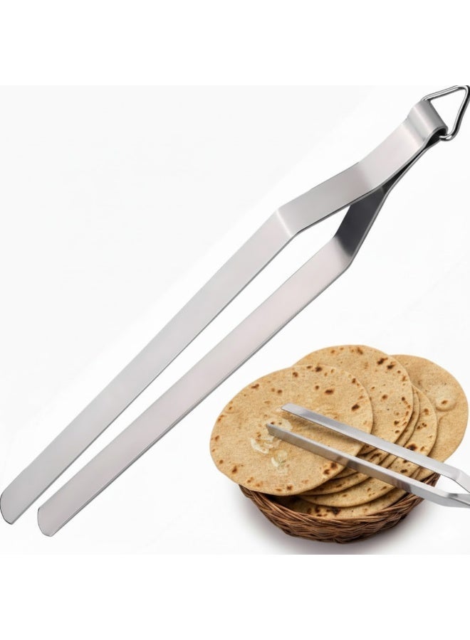 AMM Stainless Steel Roti Tong Chimta – Chapati, Naan & Pita Bread Holder for Gas Stove - Image 1