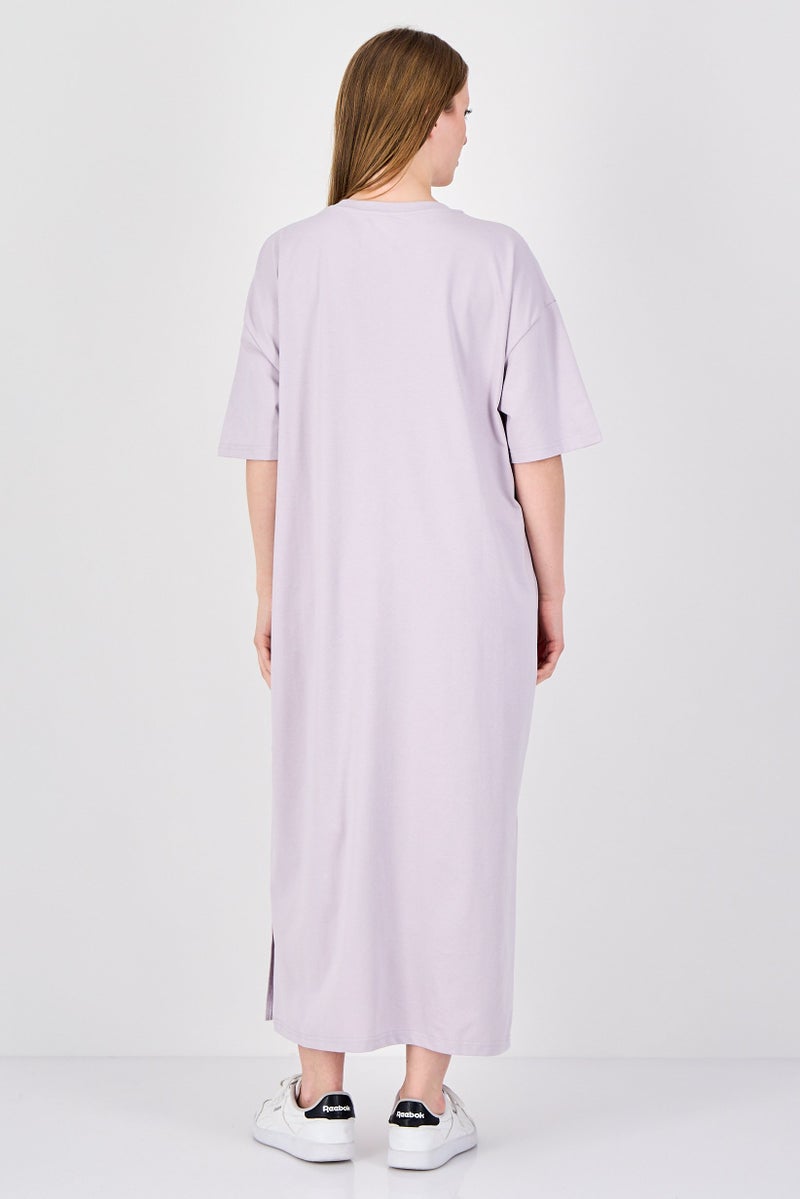 Fudo Comforts By Fudo Women Solid Midi Dress, Lavender - Image 3