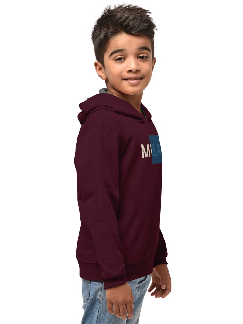 HELLCAT Boys Regular Fit Fulsleeve Hooded Sweatshirt with Rib - Combo Pack of 2 - Burgundy/Light Green_11-12 Years - Image 2