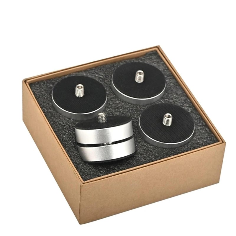 4pcs HiFi Audio Speakers Amplifier Chassis Beads DAC CD Player Anti-Shock Absorber Foot Feet Pads Vibration Absorption Stands Spikes(Silver,Large) - Image 1