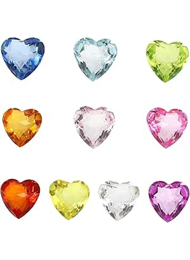 Assorted Color Acrylic Heart Shape Gems for Jewelry Making and Creative Play - Image 1