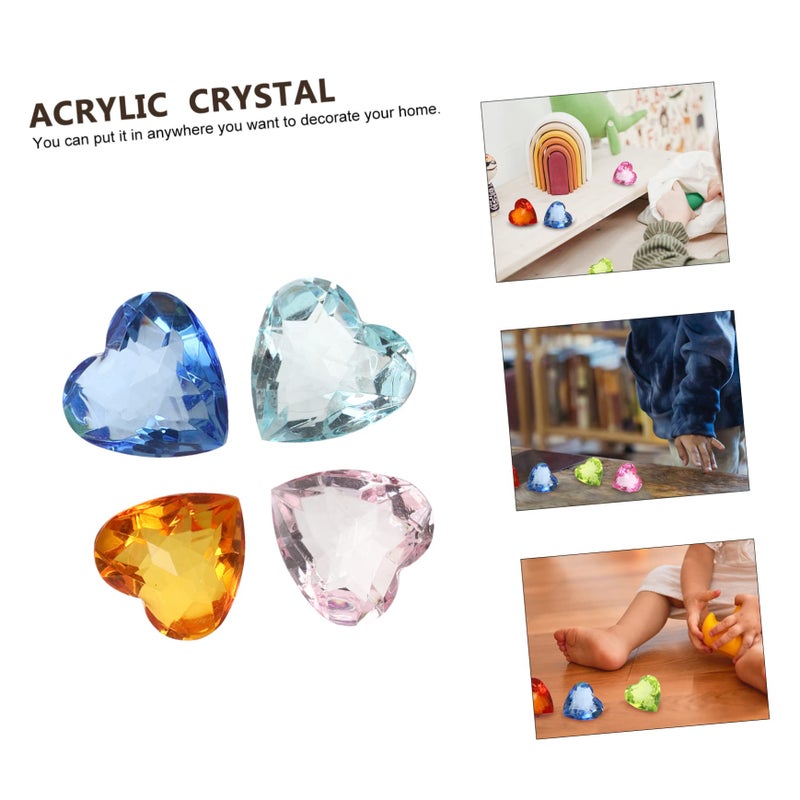 Assorted Color Acrylic Heart Shape Gems for Jewelry Making and Creative Play - Image 4