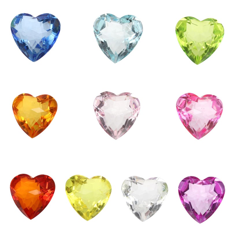 Assorted Color Acrylic Heart Shape Gems for Jewelry Making and Creative Play - Image 2