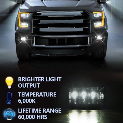 GPLUS G-PLUS LED Fog Lights Compatible with Ford F150 2015-2020,Fit Ford F250 F350 Super Duty 2017-2018 Front Bumper Fog Lamps Driver and Passenger Side FL3Z15200B FL3Z15201B FO2593235 FO2592235 - Image 2
