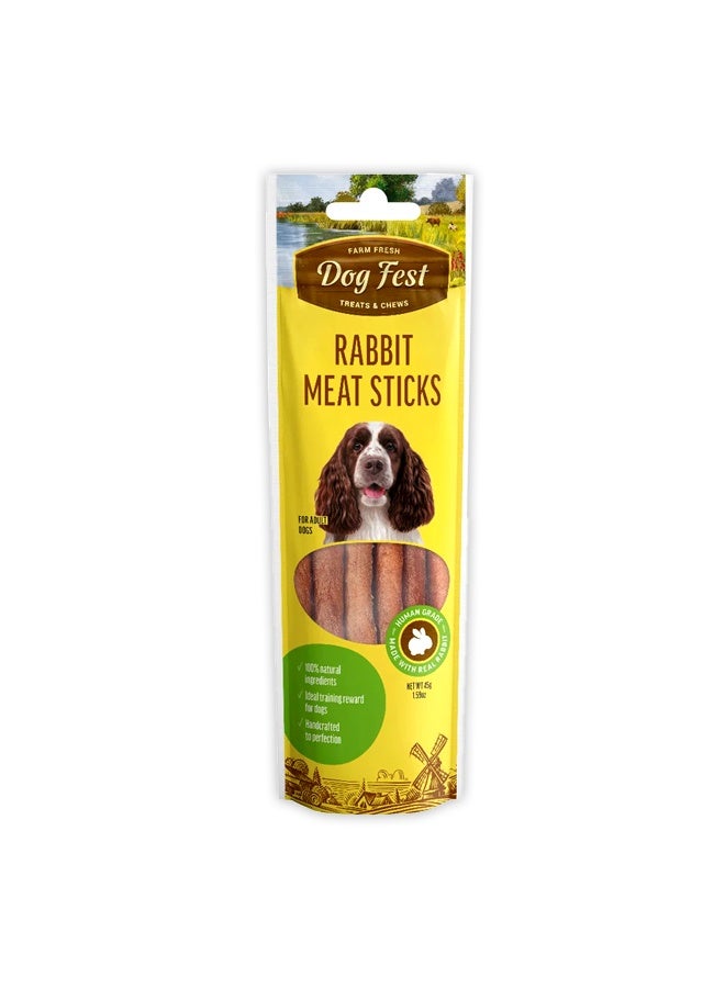 Dog Fest Rabbit Meat Sticks For Adult Dogs - 45G - Image 1