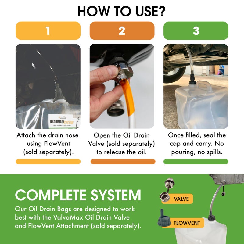 ValvoMax Oil Drain Containers â€“ Clean, No-Mess Used Oil Collection System â€“ Compatible Quick Twist Oil Drain Valve (20 Qt Jug with Handle) - Image 3