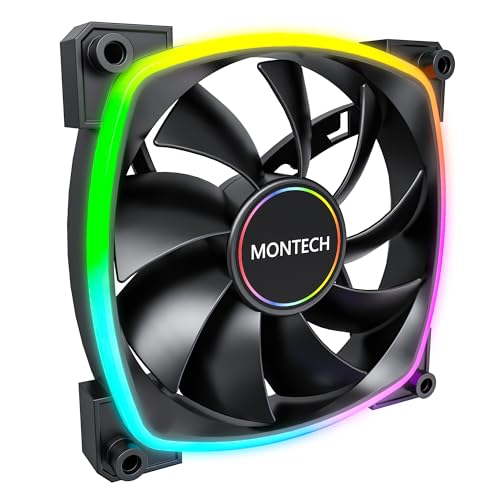 Montech AX 140 ARGB Fan – 1600PWM, High-End Durability, Silent Performance, and Stunning ARGB Design (140mm, Black) - Image 4