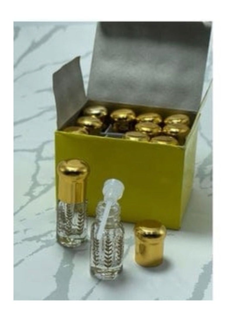 Aromatic tola 12 pieces with the smell of 4 white purity musk 4 oud roots 4 rose musk, a quarter of a tola