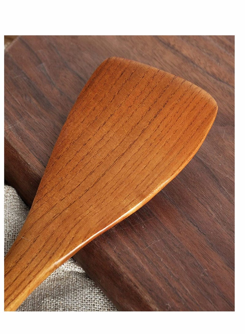 Excefore Wooden Spatula，Long handle Flat Frying Spatula with Hole, Natural Wooden Kitchen Tools, Handmade for Kitchen Cookware (Frying Spatula) - Image 5