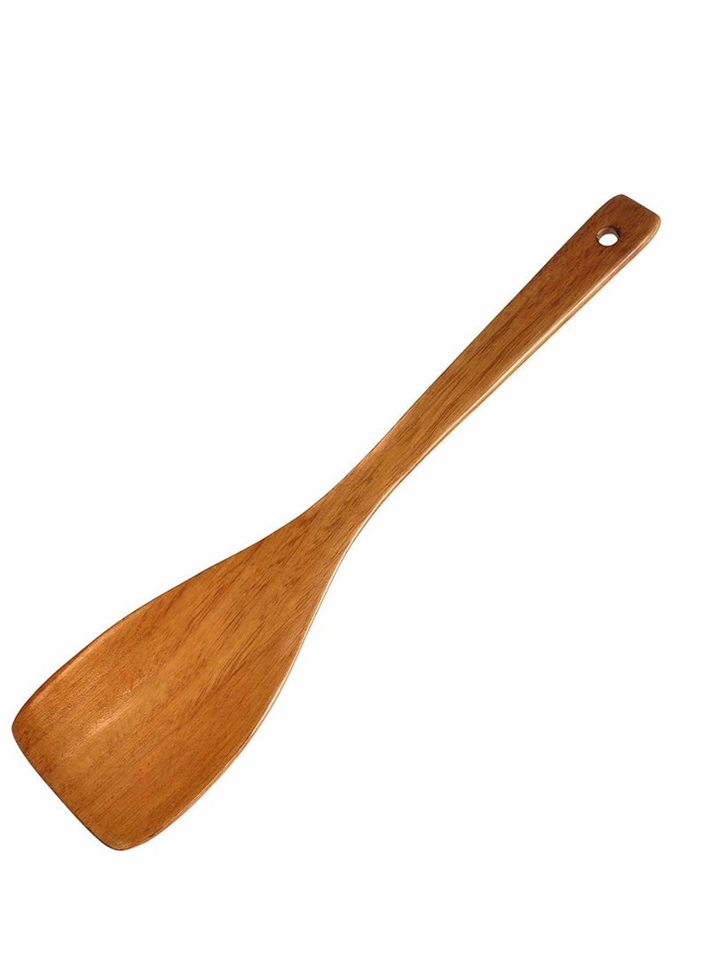 Excefore Wooden Spatula，Long handle Flat Frying Spatula with Hole, Natural Wooden Kitchen Tools, Handmade for Kitchen Cookware (Frying Spatula) - Image 1