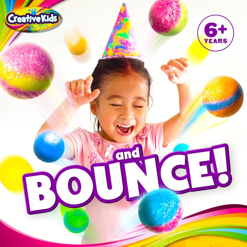 Creative Kids كرات قفز سحرية للأطفال - ألعاب STEM DIY - مجموعة علوم للأطفال - 25 كيس ملون و 5 قوالب لصنع حتى 43 كرة - Image 3