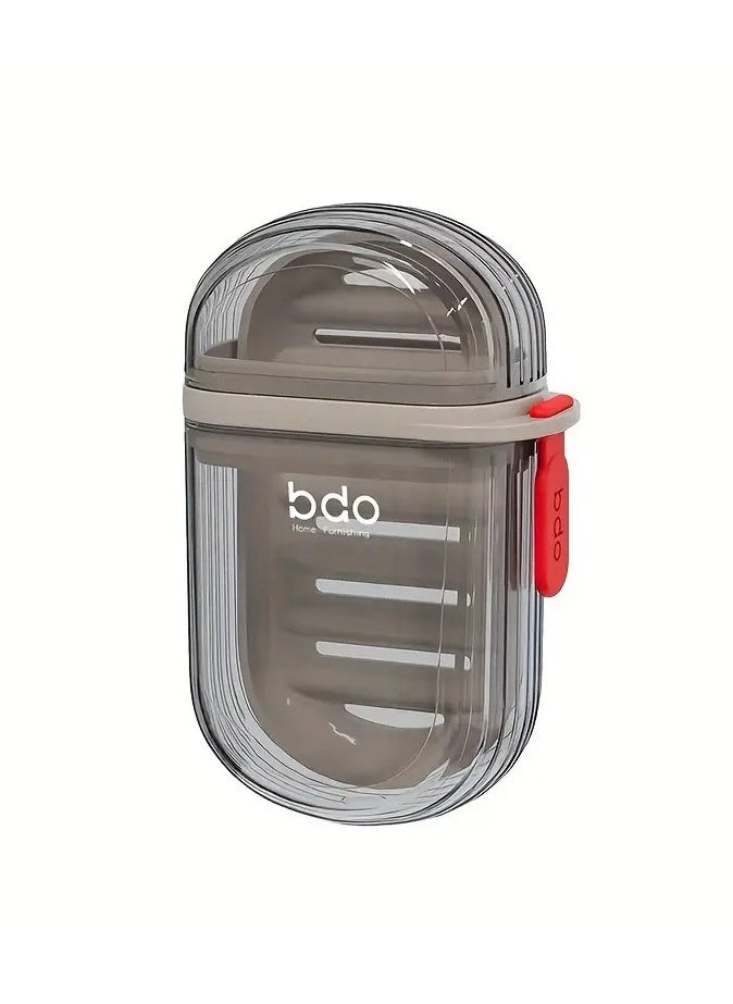 bdo - Portable Travel Soap Box with Lid, Sealed Leak-Proof Soap Case, Drain Layer Design, Durable PET Material, Compact Hygiene & Sanitation Storage Container - Image 1