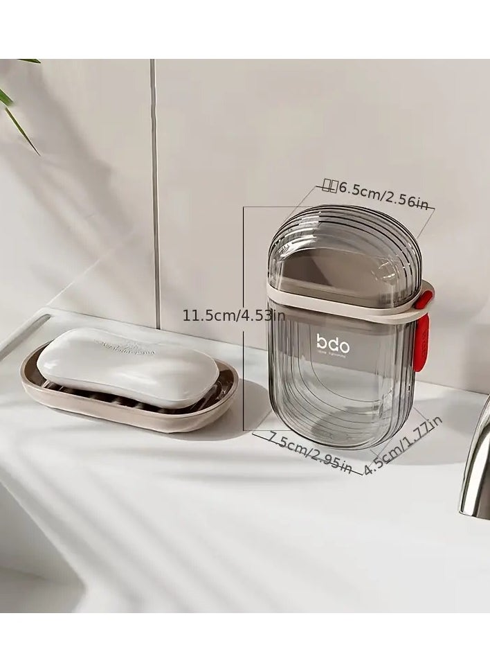 bdo - Portable Travel Soap Box with Lid, Sealed Leak-Proof Soap Case, Drain Layer Design, Durable PET Material, Compact Hygiene & Sanitation Storage Container - Image 1