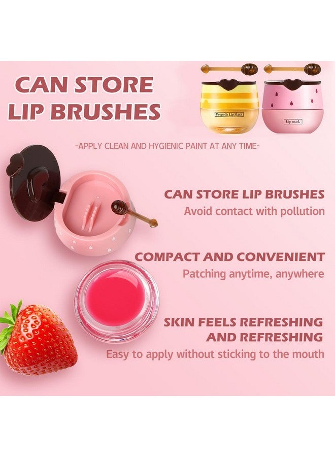 MinFei Bee Lip Balm Honey Pot,8PCS Lip Mask Overnight,Hydrating Prevention Dry and Cracked Lip Scrubs Exfoliator Lip Care,Moisturizing Lip Sleeping Mask Reduces Lip Lines  - Image 4