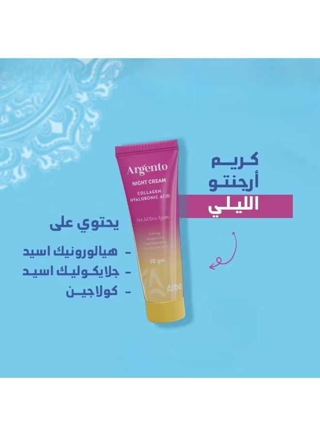 ARGENTO The secret to your radiant morning starts with Argento: Night Cream enriched with collagen and hyaluronic acid - Image 3