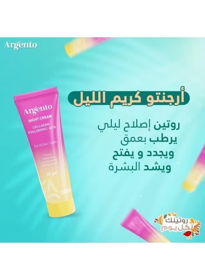 ARGENTO The secret to your radiant morning starts with Argento: Night Cream enriched with collagen and hyaluronic acid - Image 2