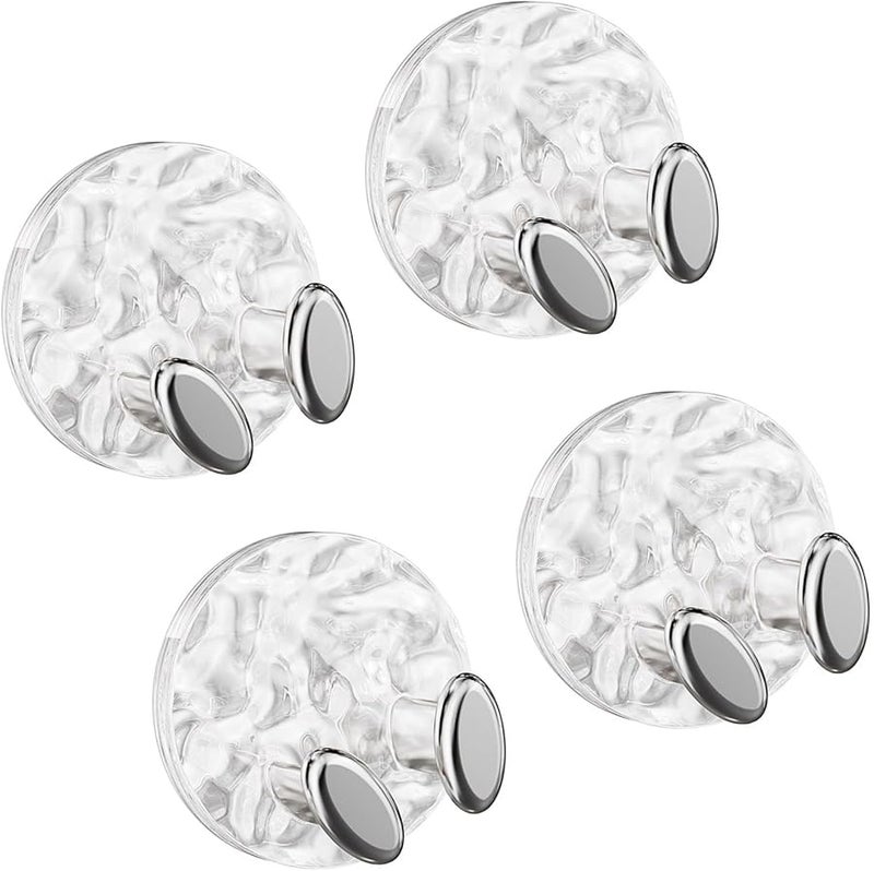 Pack of 4 Silver Adhesive Wall Hooks for Cable Management No Drill Damage Cord Organizers Home Office Use - Image 1