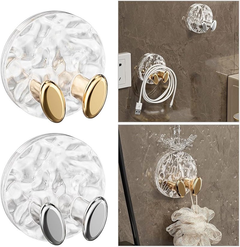 Pack of 4 Silver Adhesive Wall Hooks for Cable Management No Drill Damage Cord Organizers Home Office Use - Image 3