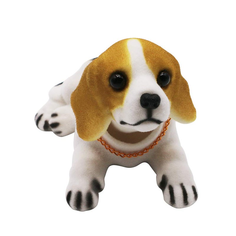Rayberro Bobble Head Beagle, Car Decoration Nodding Dog Ornaments High Emulation Creative Dog Dashboard Crafts Gift for Car, Vehicle, Desk, Tabletop, Office Decor, Baby, Kids Toy - Image 1