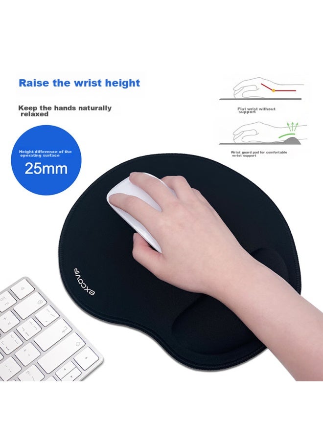 Exco Mouse Pad Wrist Rest Large Size, Edge-bound Memory Foam Wrist Pad, Mouse Pad Wrist Support Pad For Laptop, Office, Gaming, Locking Edge Hand Rest Pillow, Black 9101 - Image 4