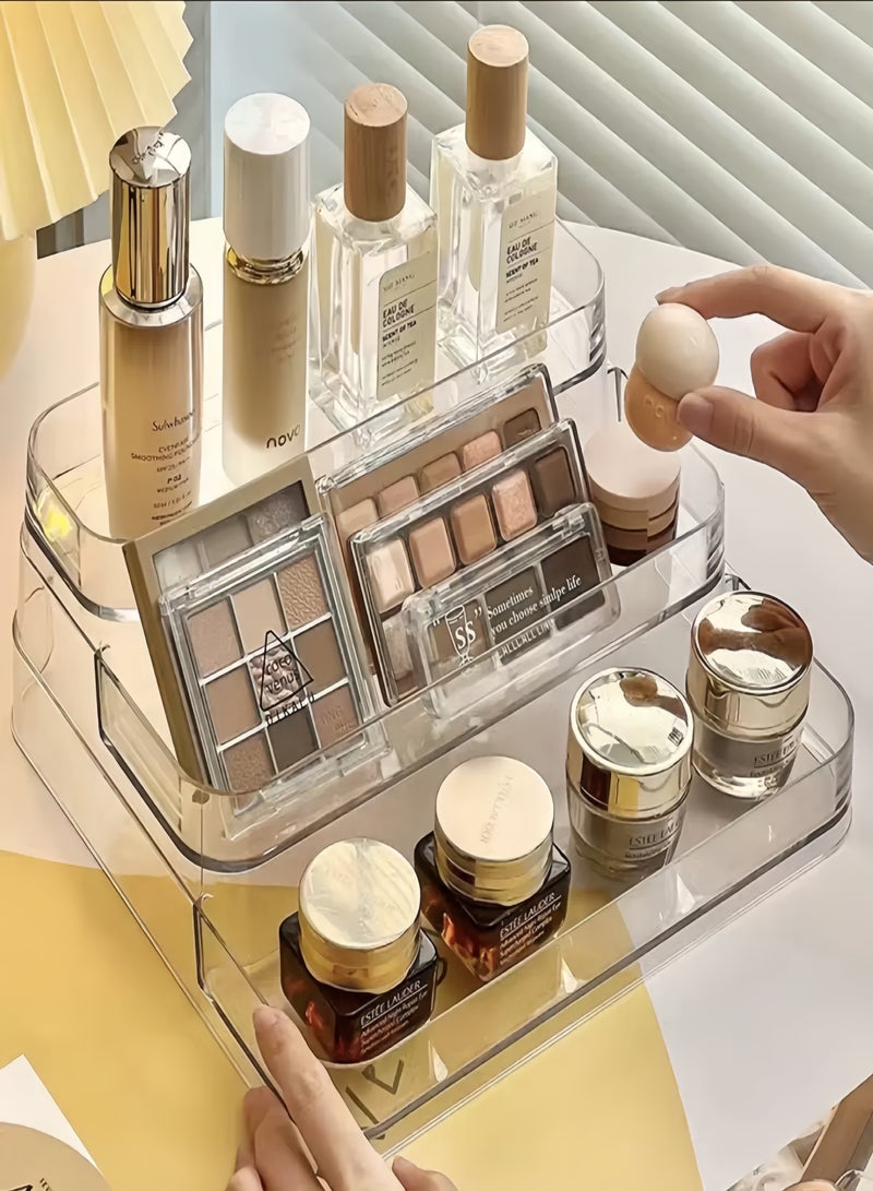 Generic Perfume Storage Rack Bathroom Organizer Countertop 3Tier Cosmetic Shelf Makeup Skincare Vanity Storage Tray for Dresser Cosmetic Makeup Brushes Toiletries Kitchen Spice Rack  - Image 5