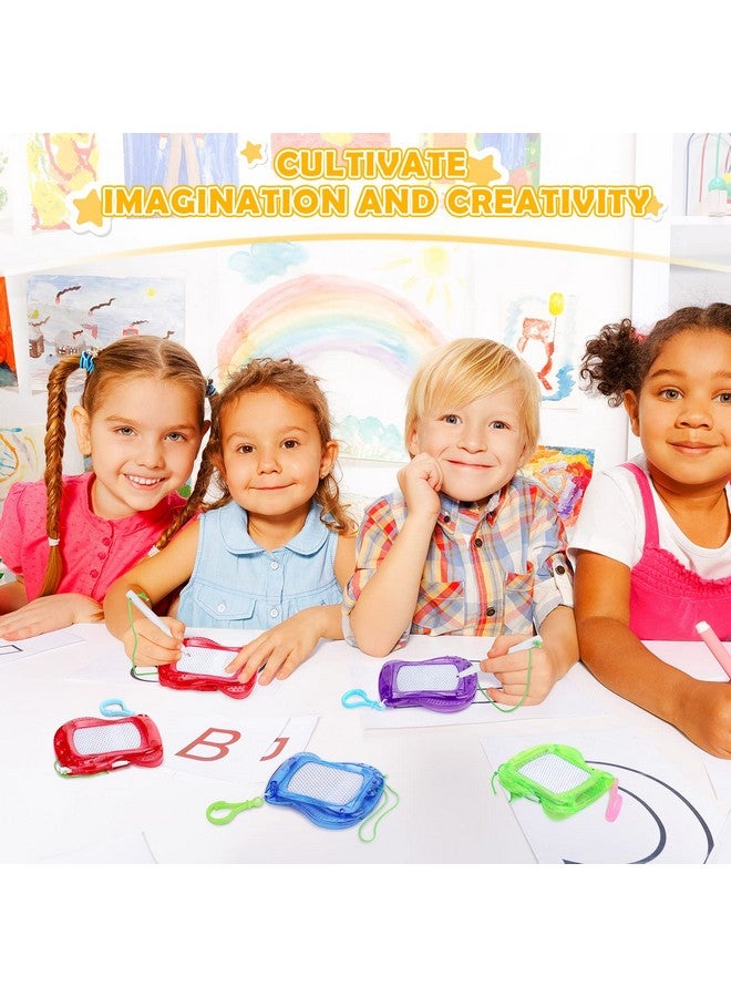 Chinco Chinco 24 Pieces Kids Mini Magnetic Drawing Board for Backpack Keychain Clip Erasable Mini Doodle Boards Toys for Party Colorful Writing Sketch Painting Pad Set Classroom Reward Supplies(Classic)  - Image 5