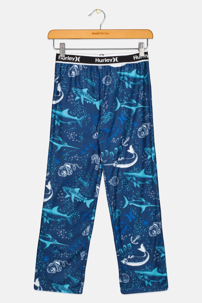 Hurley Kids Boy Allover Print Pajama Pants, Blue  - Image 1